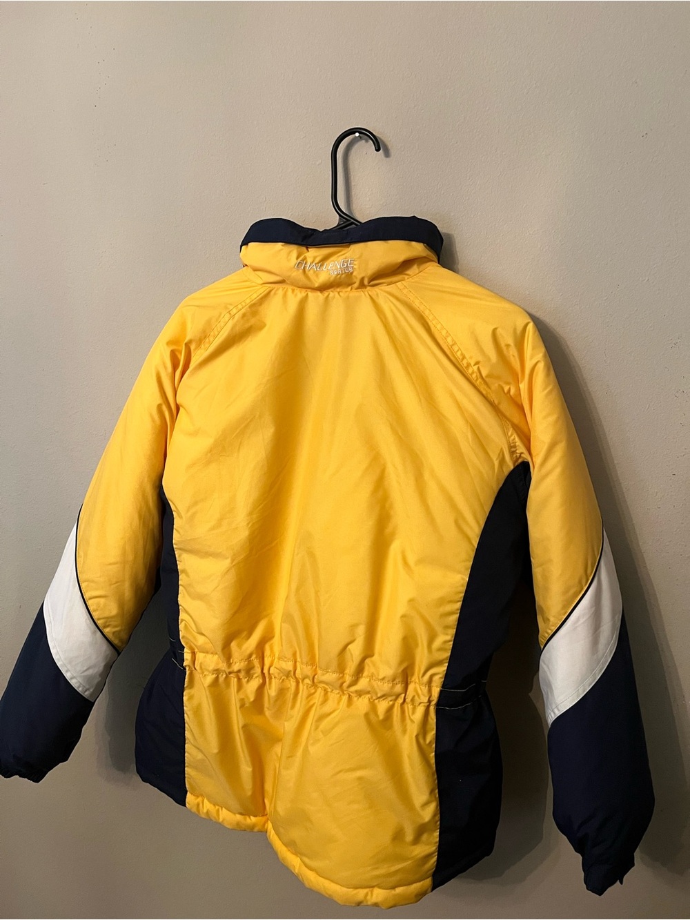 Columbia Kids Yellow Navy White Colorblock Puffer Jacket - Picture 2 of 5